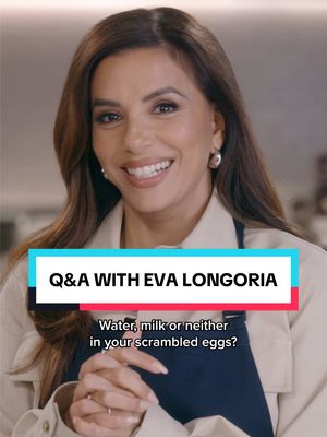 A post by @foodnetwork on TikTok caption: In honor of #SearchingForSpain with @Eva Longoria on @CNN, we challenged her to answer some of our most divisive food questions 🤔