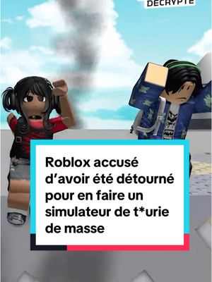 A post by @hugodecrypte on TikTok caption: 🔴 Roblox accusé d’avoir été détourné pour en faire un simulateur de t*urie de masse 