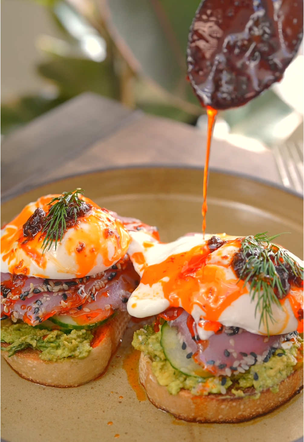 A post by @tiffycooks on TikTok caption: Let’s make the perfect protein-packed brunch that comes together in just 10 minutes! I’m using @acmesmokedfish Sesame-Crusted Smoked Ahi Tuna which is MSC certified, wild-caught, and has 13 grams of protein per serving, and SO flavourful.  Try it today at @Whole Foods Market nationwide!