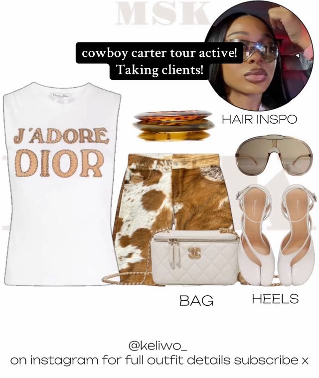 A post by @mskthestylist on TikTok caption: Cowboy Carter Outfit Inspo!  #fyp #foryoupagе #fashion #fashiontiktok #cowboy #cowboycarter #beyonceconcert #blueivy #rumi #america #concerts #tour 