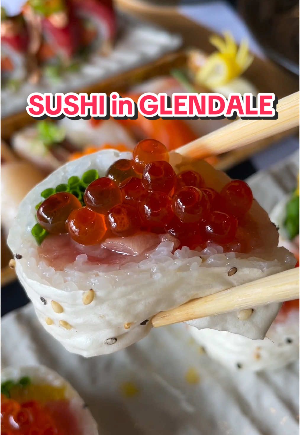A post by @losangeles_eats on TikTok caption: @Cavi Sushi 🔥🍣 204 N Brand Blvd, Glendale, CA 91203 