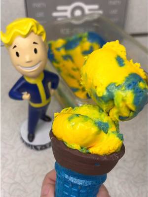 A post by @mrs.fallout on TikTok caption: Enjoying a SPECIAL Vault-Tec Ice cream cone today! Would any of you Vault Dwellers like one too? #fallout #mrsfallout #fallouttok 
