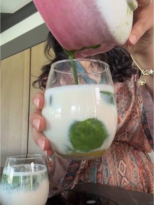 A post by @tamaytastekin on TikTok caption: Maracuja Matcha for me and MAMA 💜 #girl #matcha #fyp #annapaul 