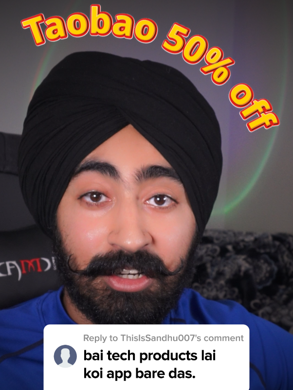 A post by @tech_with_gurventure on TikTok caption: All New App For Amazing Tech Deals! Now In Canada - New Users will get 50% discount and amazing Deals in Taobao Canada. #Taobao #TaobaoCanada #HomeDelivery #DirectAirShipment #exclusivecoupons #tech_with_gurventure #gurparmrakhra