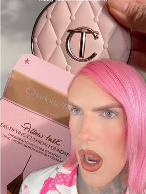 A post by @jeffreestar on TikTok caption: Is the NEW @Charlotte Tilbury pillow talk cushion foundation Jeffree Star Approved?? 😱 #duet w @Anna ♡ #makeupreview #jeffreestar #charlottetilbury #cushionfoundation #luxurymakeup #beautytok #fyp 