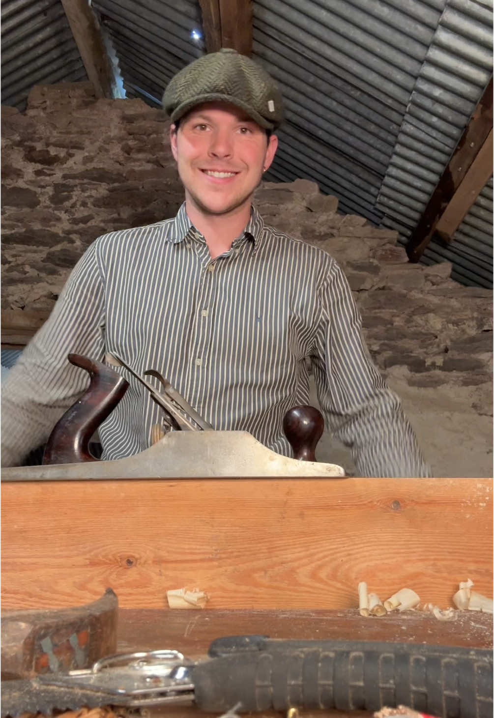 A post by @pintofplane on TikTok caption: Plane and planer #ireland #handtools #woodwork #powertools #vintage #carpentry 