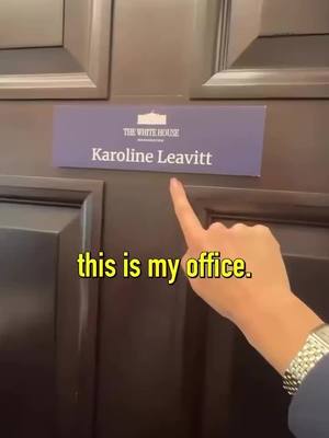 A post by @teamtrump on TikTok caption: Take a tour of @Karoline Leavitt’s White House office 🇺🇸 #maga #fyp #karolineleavitt #donaldtrump 