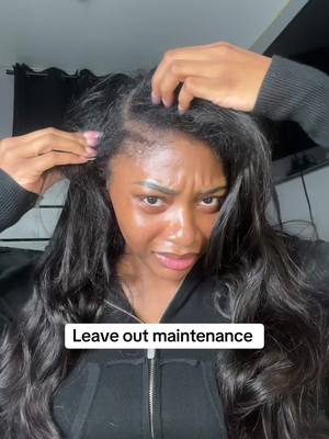 A post by @jada.tiara1 on TikTok caption: Leave out maintenance using my favorite products from @colorsandcare 💆🏽‍♀️💙 #kisscolorsandcare #fyp #leaveoutmaintenance #leaveout 