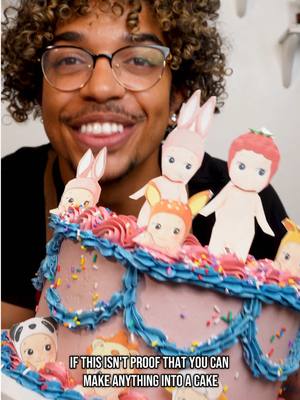 A post by @everythingjustbaked on TikTok caption: Replying to @𝓩ྀིྀི 🇵🇭 Sonny Angel cake 😭😭 #cake #cakedecorating #sonnyangel 