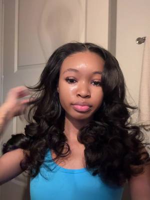 A post by @tymfnke on TikTok caption: Mscoco Hair | Curtain Bangs body wave 6x5 glueless HD lace wear go wig" link in bio @Mscoco Hair  #mscocohair #wiginstall #gluelesswig #curtainbangswig #humanhair #springtok 