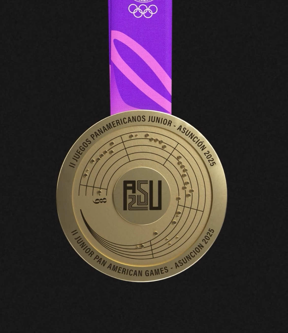 A post by @olimpicocol on TikTok caption: ¡Así suena la victoria! 🥇🥈🥉 Reveladas las medallas de #Asu2025, inspiradas en la guarania y la partitura de “Jejuí” #JuegosPanamericanosJunior #MedallasConHistoria #PanamSports #Guarania #Jejuí 