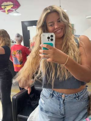 A post by @sammiefoo1 on TikTok caption: It’s hair day today ! #newhair #extensions #handtiedwefts 