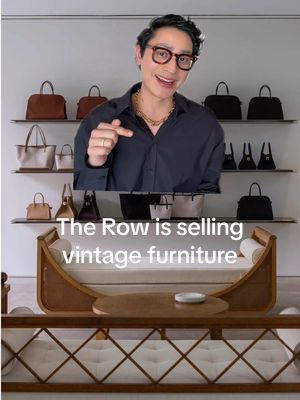 A post by @arvinolano on TikTok caption: Thoughts? First, The Row launched cashmere bedding—now it’s vintage furniture. Saw that one coming! #midcenturydesign #vintagefurniture #jeanroyere 