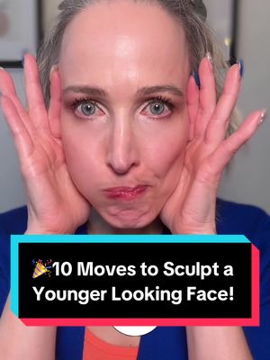 A post by @stacidhall on TikTok caption: 10 Simple facial exercises that will tone, sculpt & lift for a more youthful, glowing face!💫💫  #SkinCare #matureskin #over40club #over40 #naturalskincare #midlife #antiaging #plantbasedskincare #over50club #healthyaging #selfcare #antiagingtips #wrinkles #antiagingskincare #nobotox #beautifulskin #clearskin #faceyoga 