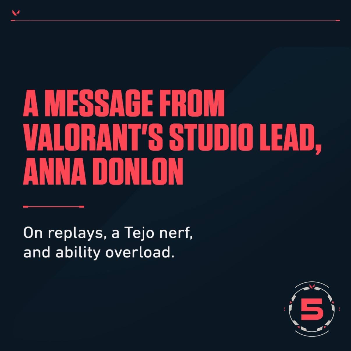 A post by @valorant on TikTok caption: A message from our Studio Lead, Anna Donlon. #VALORANT 