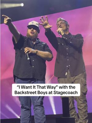 A post by @lukecombs on TikTok caption: Thanks to the fellas for letting me be able to tell my wife I was part of the @Backstreet Boys for 1 night. Haha! @NICOLE COMBS #Stagecoach25 
