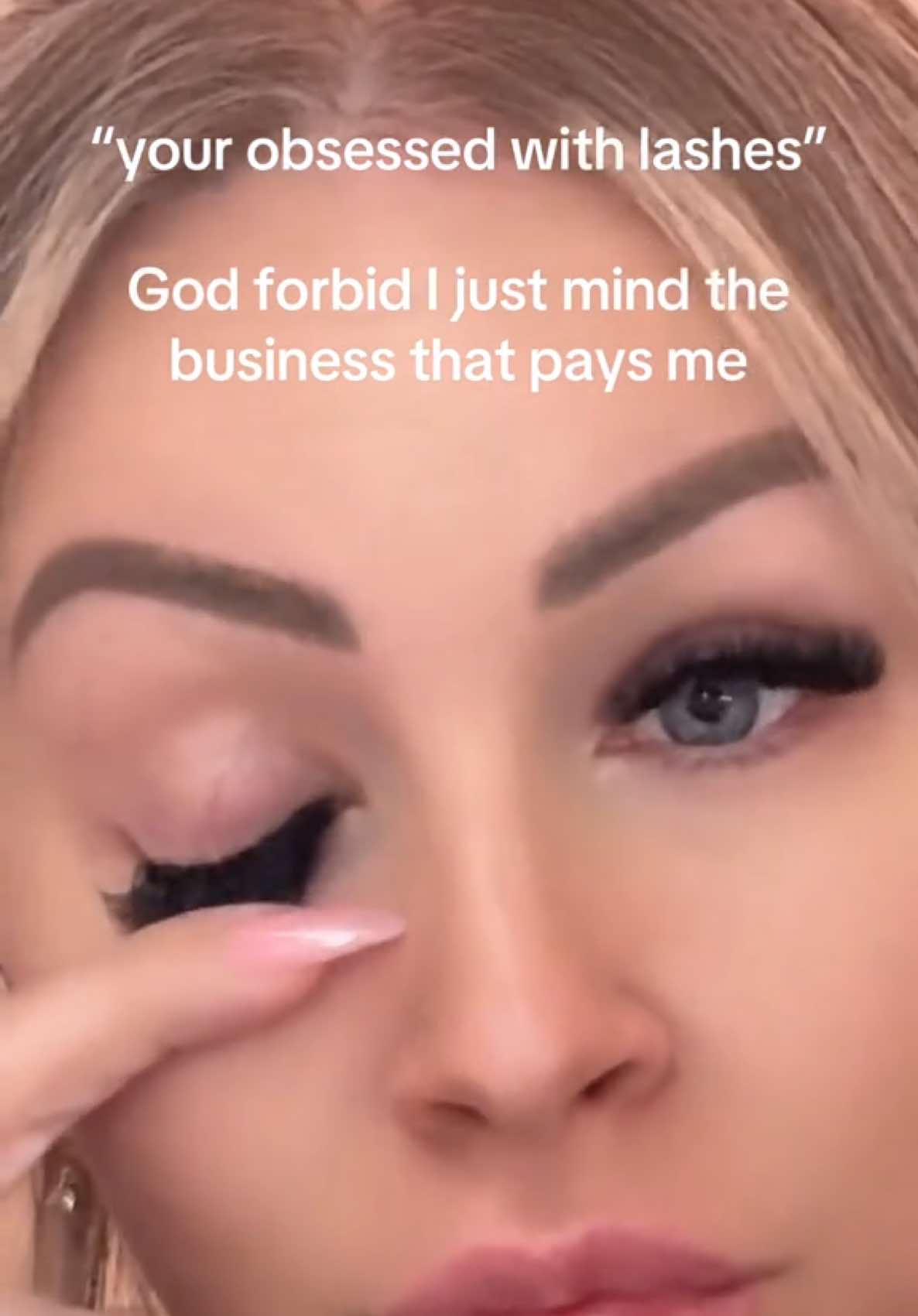 A post by @nikk_nikk_ on TikTok caption: Mind yo business  #fyp #lashes #lashextensions 
