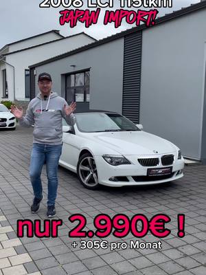 A post by @performanceclassics on TikTok caption: Zu verkaufen: BMW 650i V8 Cabrio LCI Facelift, 2008, 115tkm, Topzustand, volle Hütte und frisch aus Japan! #bmw #650 #e64 #v8 #cabrio #convertible #tiktokcars #sale #autohandel #autohaus #finanzierung #fyp #foryou #viral #performanceclassics 