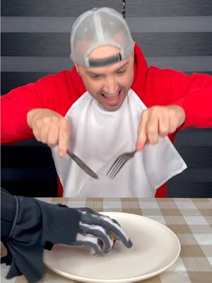 A post by @yoeslan on TikTok caption: Monster takes my sweet dessert 👻🤣 #monsterundermybed  #funnyvideo 