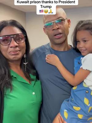 A post by @teamtrump on TikTok caption: A father & grandfather, Tony Holden, has been reunited with his family after years of being detained in Kuwait prison🇺🇸 Thank you, @President Donald J Trump !!!