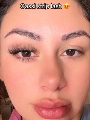 A post by @eyeshinecosmetics on TikTok caption: Cassi strip lash #striplashes #fyp #trending 