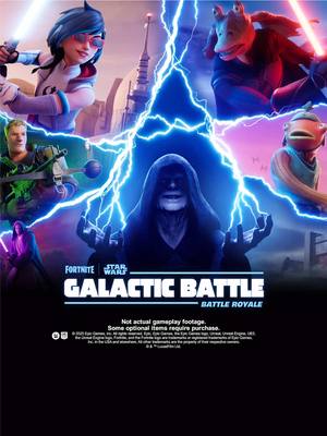 A post by @starwars on TikTok caption: Get your blasters ready because Fortnite Galactic Battle launches TOMORROW!