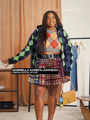 A post by @coach on TikTok caption: “She’s classic, but like with a twist” 🤩 Introducing 5 Looks, 1 Tabby 👜 Fashion editor & stylist @Gabriella Karefa-Johnson shares how The Chain Tabby is the perfect base for any look. Which outfit are you most inspired by? #CoachPartner #CoachNY 