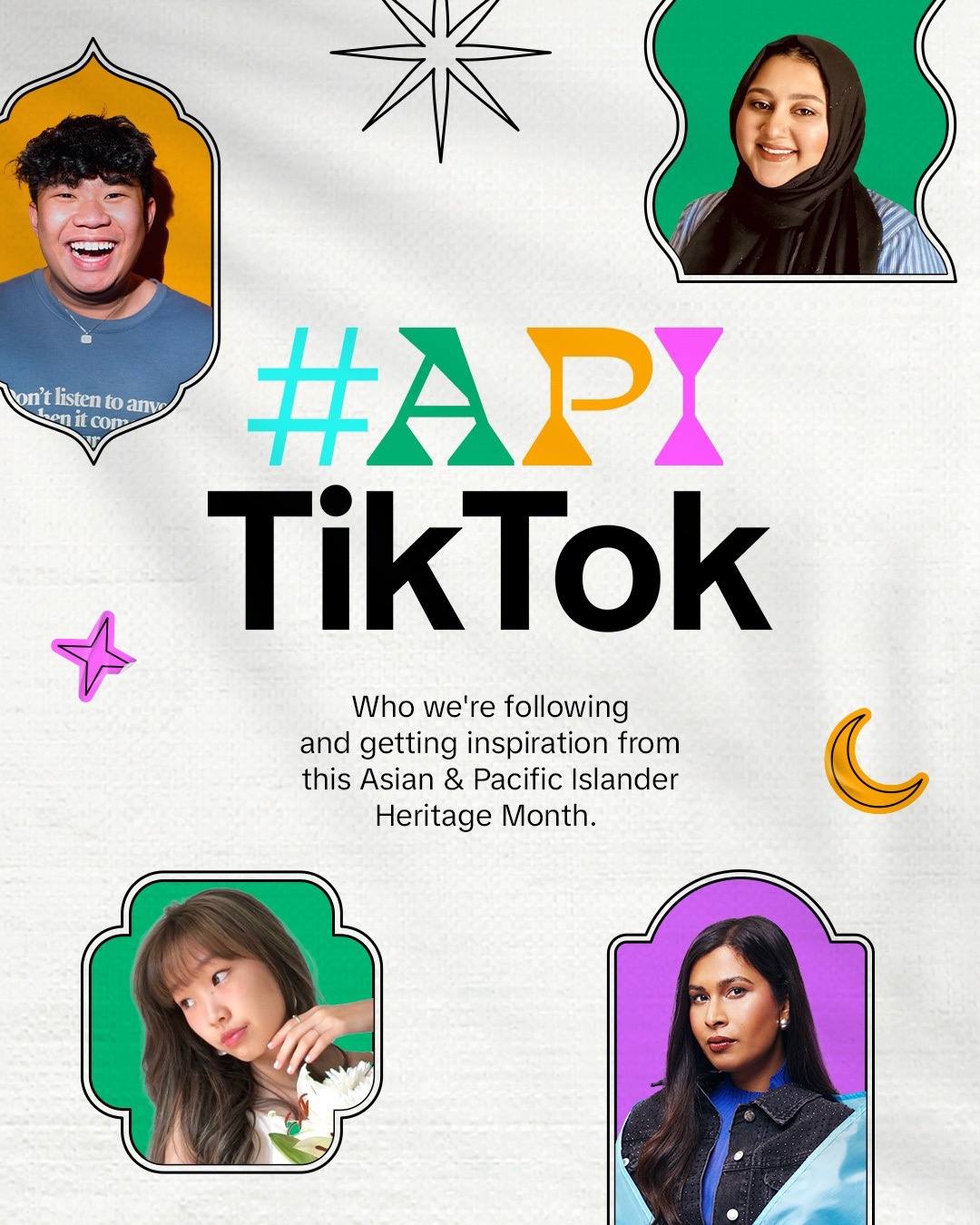 A post by @tiktokcreators on TikTok caption: These #APITikTok creators are changing the game in every vertical 💥 See who's inspiring us this month 🫰 #APIHM  @Drew Afualo @Joe @Frankie Gaw @Eunnuri (은누리) Lee @Seany @ayman @Amanda Sze 🥰🎷 @gkohfilms @Jamie Pandit🏳️‍⚧️ @AMAZN HQ 