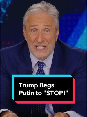 A post by @thedailyshow on TikTok caption: Does Trump know Putin isn't a golden doodle? Yelling "stop" isn't going to work #DailyShow #Trump #Putin 