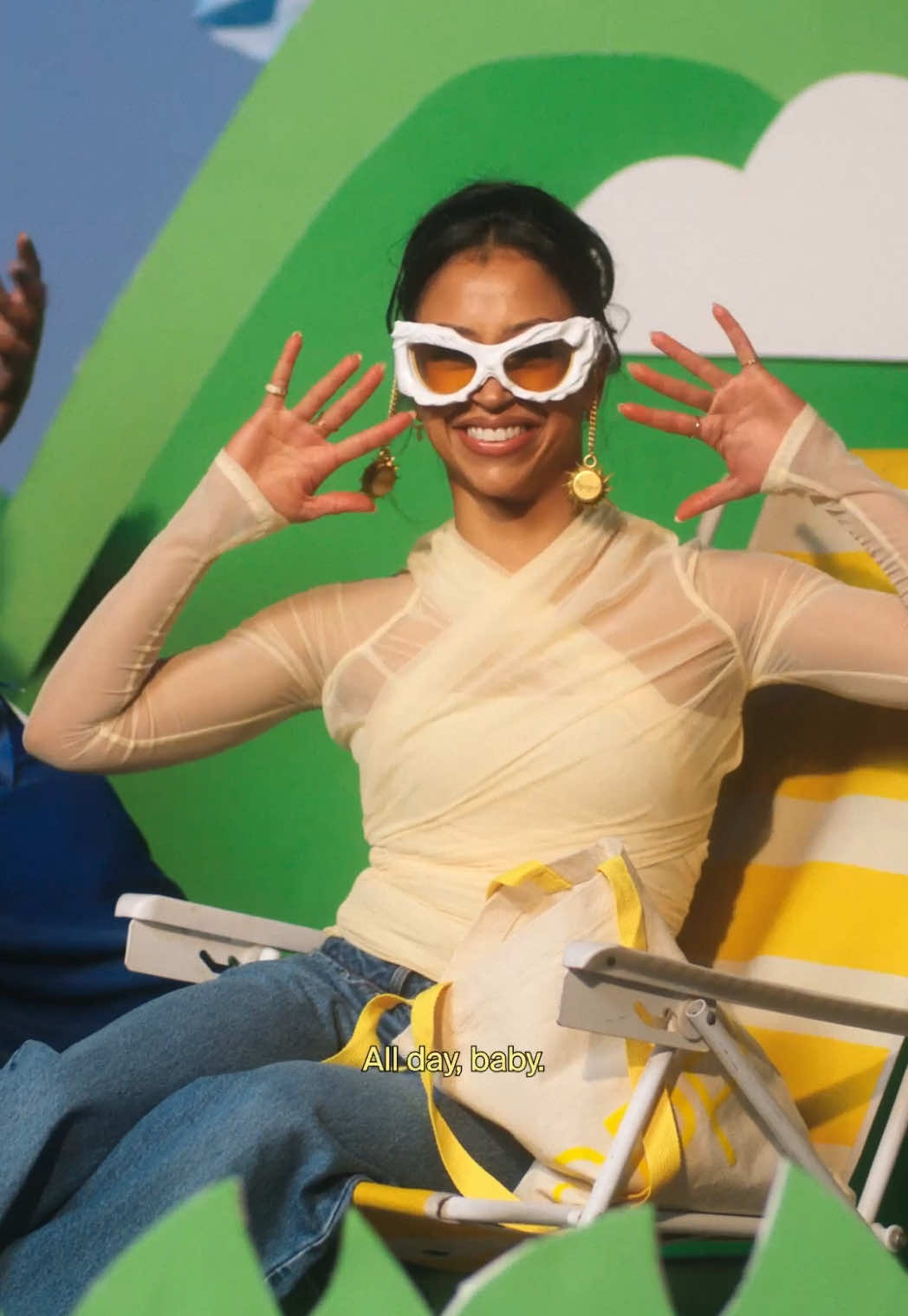 A post by @lizzza on TikTok caption: They told me I couldn’t put @Supergoop in sunglasses but I did it anyway. I may have spent the entire marketing budget on this ad #supergooppartner 