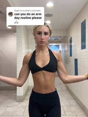A post by @samkelly322 on TikTok caption: Replying to @krystal sorry I don’t know the name for anything😭 but these are my typical workouts for arms💪🏻