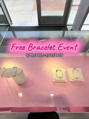 A post by @northoutletpandoralv on TikTok caption: FREE LIMITED-EDITION BRACELET May 1 - May 12 2025 #pandorafreebracelet #pandorapromo #pandora #pandorajewelry #fyp 