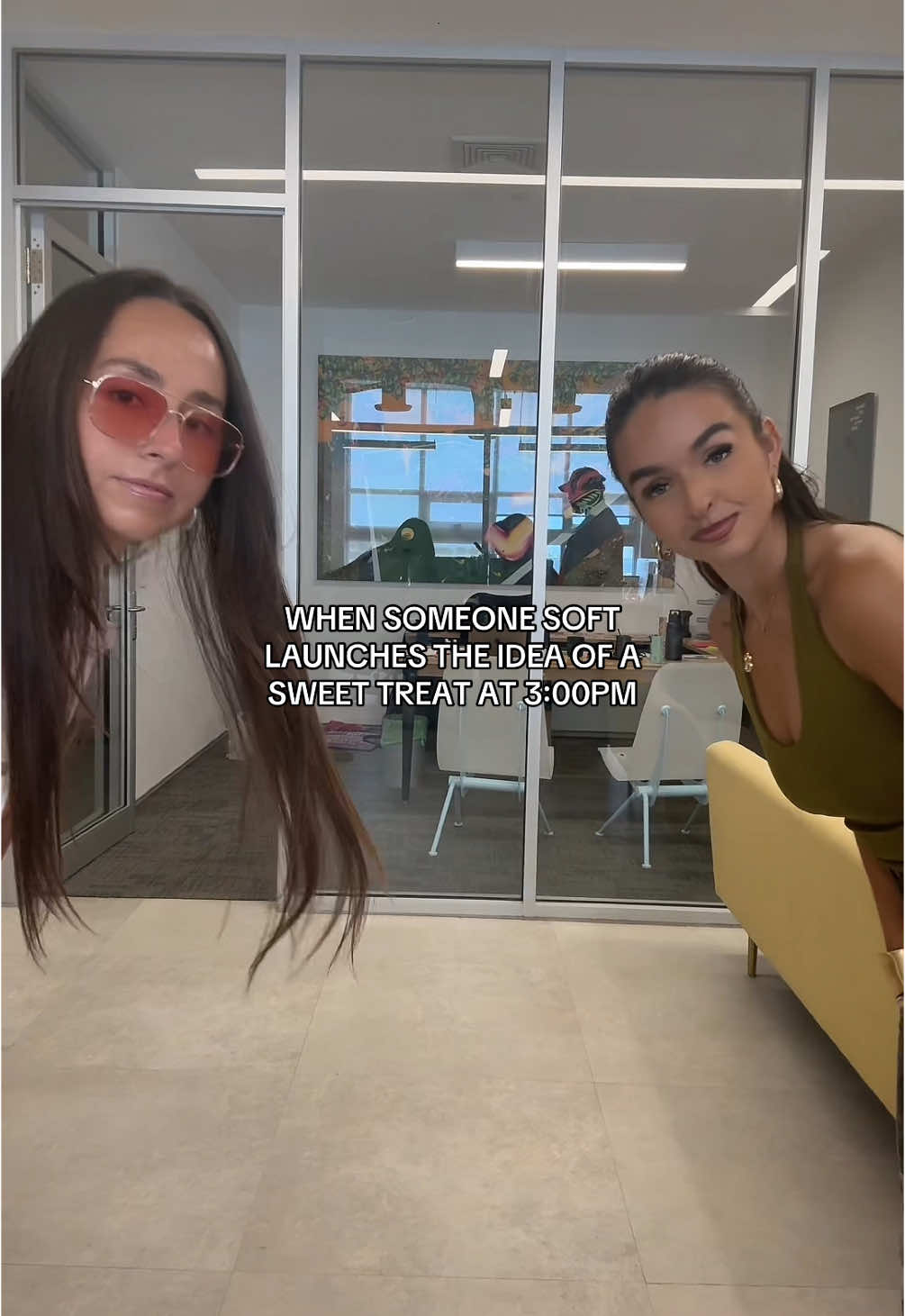A post by @miamidesigndistrict on TikTok caption: We’re always hungry… 🦈 #MiamiDesignDistrict #officelife 