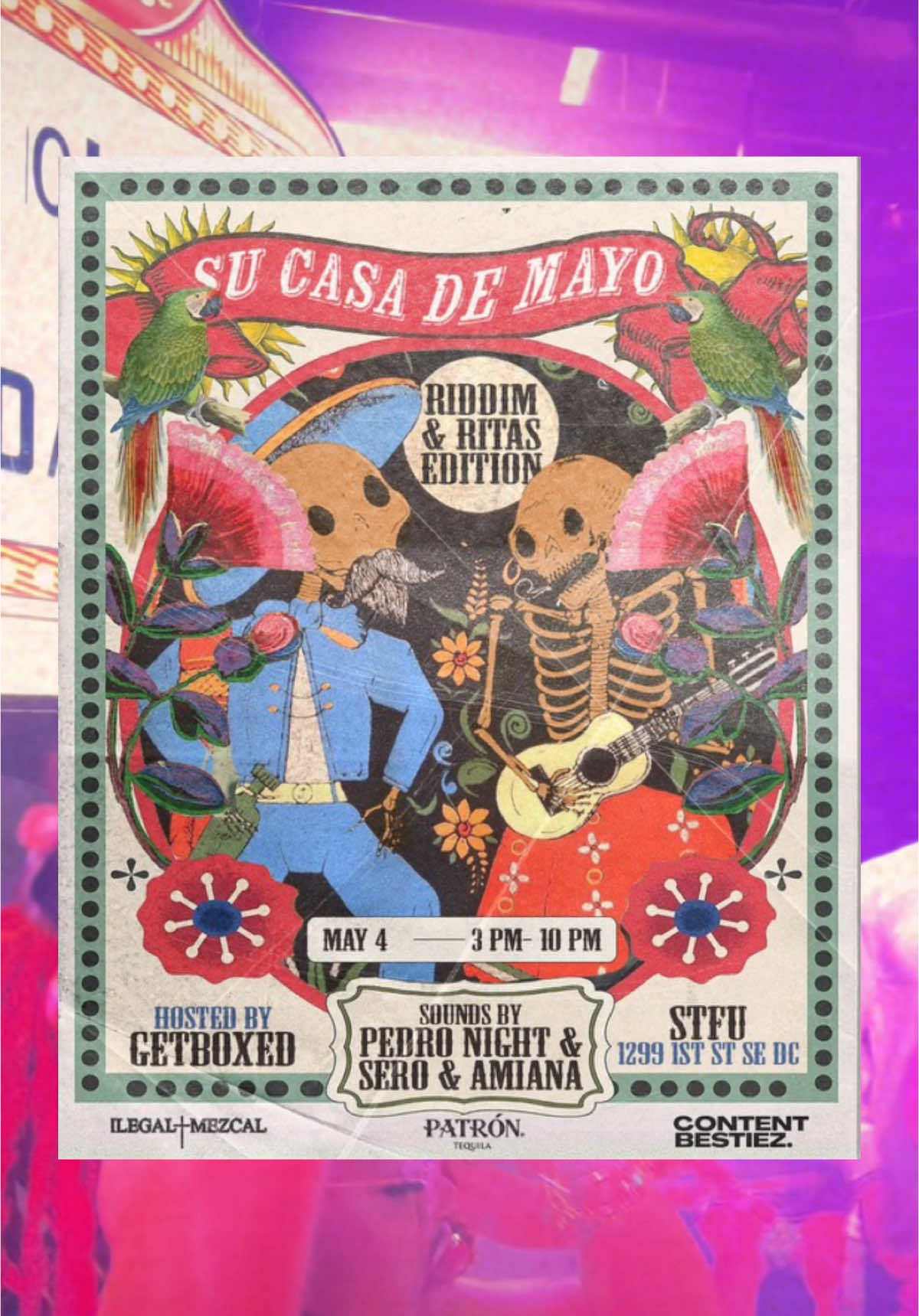 A post by @dasseats on TikTok caption: Yall say follow the DJs 🤷🏽‍♀️  Sooo meet us at STFU in Navy Yard on 5/4 for thee Cinco de Mayo Day Party in DC powered by Su Casa & Content Bestiez 💃🏽 We’ll have welcome drinks, piñatas, prizes & more sponsored by Patron & Illegal Mezcal!  RSVP 🔗 in bio 🫶🏽 #dmvthingstodo #cincodemayo #dcdayparty 