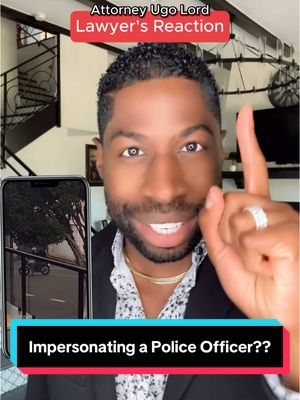 A post by @ugolord on TikTok caption: Replying to @Adam D. Martinson Fake Siren Stops Motorcycle In Its Tracks! — Is This Man Guilty of Impersonating the #Police? Attorney #UgoLord reacts! #lawyer #lawyer #lawyersoftiktok #TikTokPartner #Stitch with  @Imjustbait 