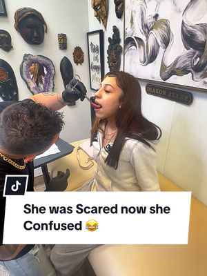 A post by @bearbeastmode on TikTok caption: Went from 😳 to 🤷‍♀️ #tongue #tonguepiercing #pierced #piercing #fyp 