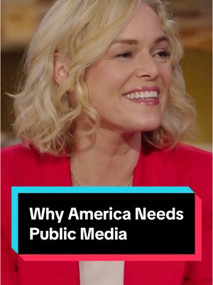 A post by @thedailyshow on TikTok caption: "The vast majority of funds in public broadcasting resources go directly to local stations." @npr CEO Katherine Maher stresses the need to continue funding public media #DailyShow #NPR #publicmedia