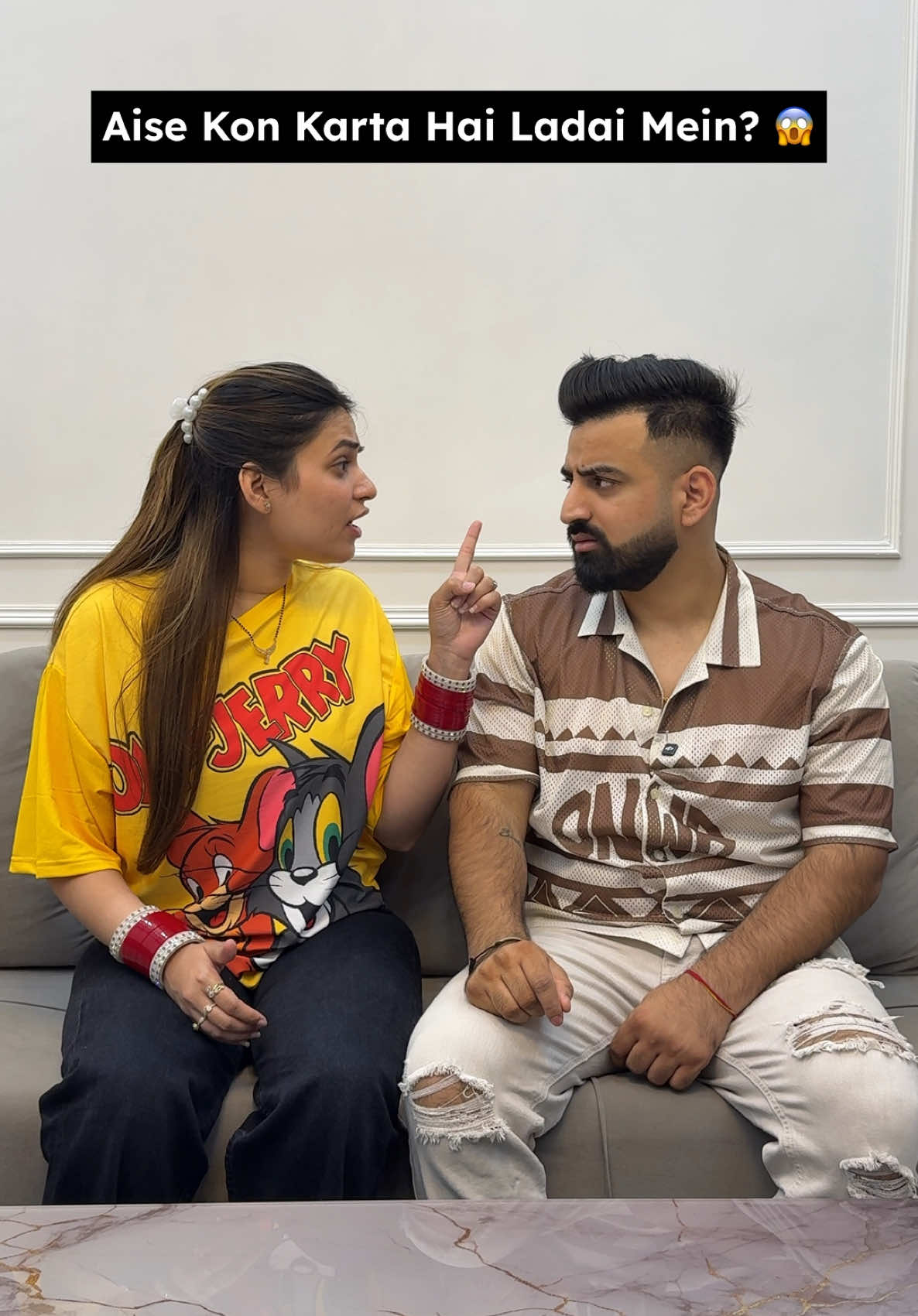 A post by @rajatbornstar on TikTok caption: Ye Kya Baat Hui 🤣 #rajatbornstar #trending #tiktokviral #rajatswati #couplethings #comedy 