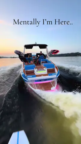 A post by @ on TikTok caption: Can’t get enough of it🫠 #wakesurfing #lakelife #supraboats #boat #beerme 