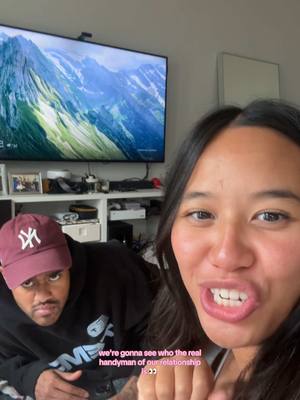 A post by @aileenchristineee on TikTok caption: He cooks and cleans and I build the furniture 😂 @DevenChris 
