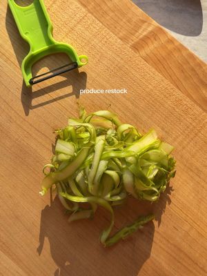 A post by @zoebarriesode on TikTok caption: PROTW (produce restock of the week)!!!  #asmr #cooking #dinner 