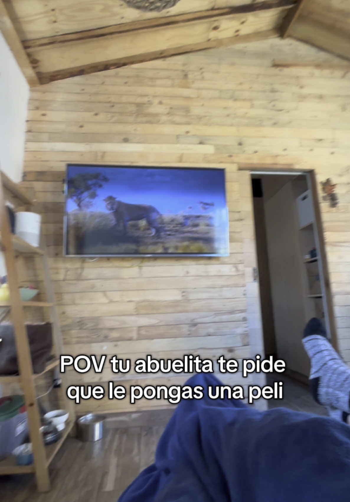 A post by @carpedilema on TikTok caption: En cuanto empieza la peli ya está roncando 