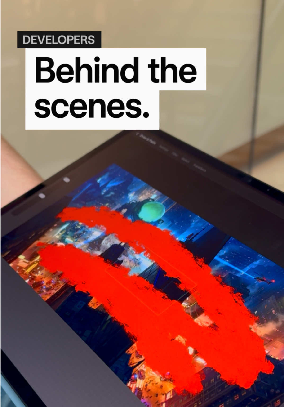 A post by @procreate on TikTok caption: An update on our crisp new painting engine  #Procreate #ProcreateDreams #BehindTheScenes #arttok #techtok