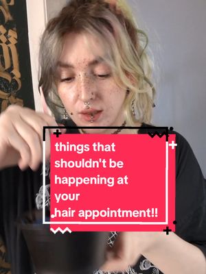 A post by @amberdoesmermaidhair on TikTok caption: things that shouldn't be happening at your hair appointment!!  #amberdoesmermaidhair #hairsalontiktok #hairsalonfail 