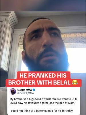 A post by @espnmma on TikTok caption: #belalmuhammad #ufc #mma #ufc315 #leonedwards #prank (via bullyb170/X)