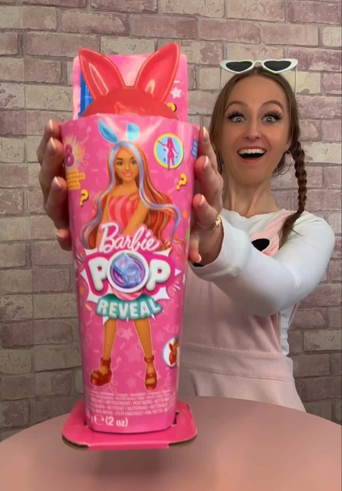 A post by @rhia.official on TikTok caption: Let’s unbox a MYSTERY Spring Bunny Barbie Pop Reveal!😍🐰✨🩷 #asmr #foryou 