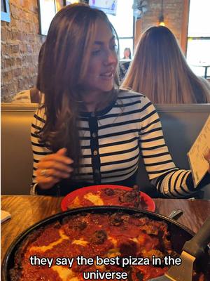 A post by @campbellhuntpuckett on TikTok caption: Chicago deep dish part 2🍕we’re on the same level of insanity😅#foodtiktok #couple #mukbang #foodreview #pookie 