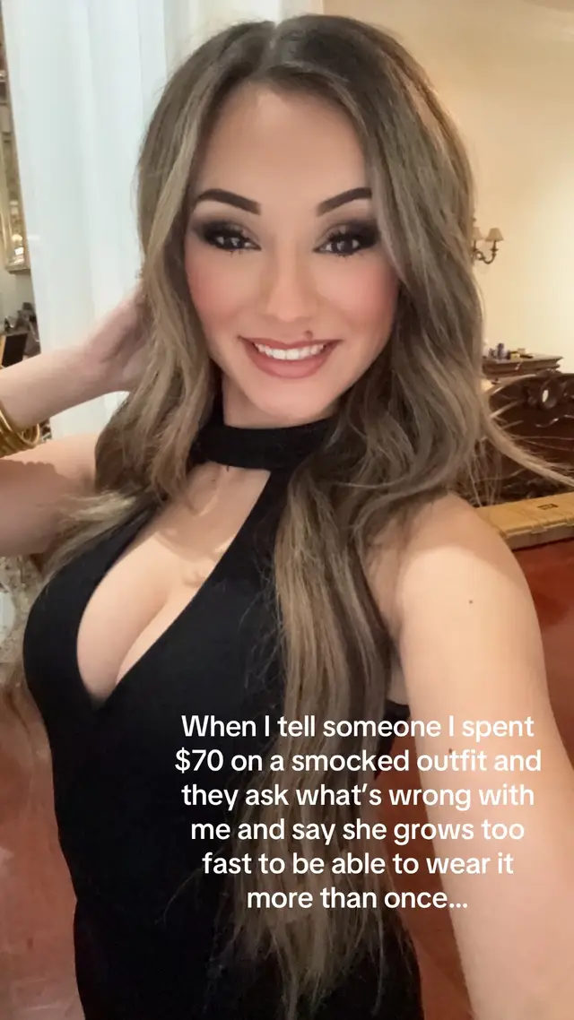 A post by @beka3 on TikTok caption: Anything for a cute smocked outfit… right?🤪🤭 #girlmom #smockeddress @Brinklee Robin 