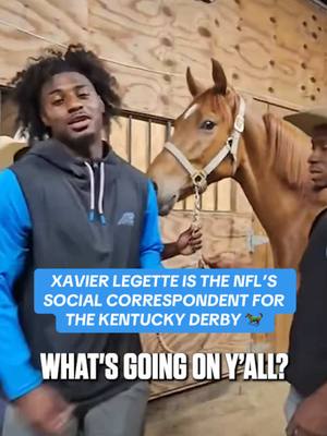 A post by @nfl on TikTok caption: about to be an elite weekend 🤝 #xavierlegette #carolina #panthers #nfl #kentuckyderby 