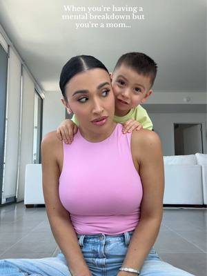 A post by @alexbravoxo on TikTok caption: He could care less about my feelings 😂 @Alexox0  #momlife #toddlermom #boymom #momsoftiktok #parenthumor #fyp #explorepage 